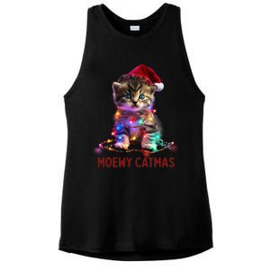 Moewy Catmas Cat Christmas Gift Ladies PosiCharge Tri-Blend Wicking Tank