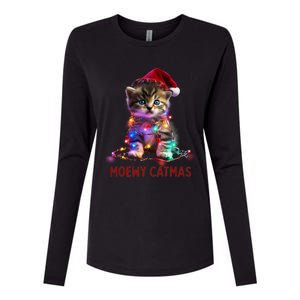 Moewy Catmas Cat Christmas Gift Womens Cotton Relaxed Long Sleeve T-Shirt