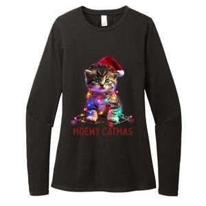 Moewy Catmas Cat Christmas Gift Womens CVC Long Sleeve Shirt