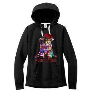 Moewy Catmas Cat Christmas Gift Women's Fleece Hoodie