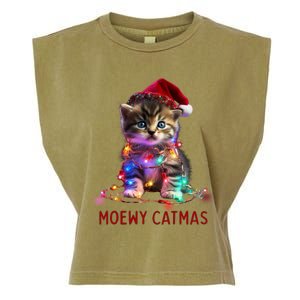 Moewy Catmas Cat Christmas Gift Garment-Dyed Women's Muscle Tee