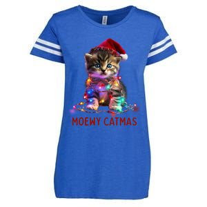 Moewy Catmas Cat Christmas Gift Enza Ladies Jersey Football T-Shirt