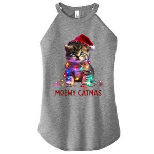 Moewy Catmas Cat Christmas Gift Women's Perfect Tri Rocker Tank