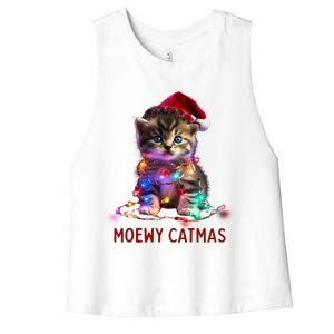 Moewy Catmas Cat Christmas Gift Women's Racerback Cropped Tank