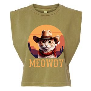 Meowdy Cat Cowboy Hat Garment-Dyed Women's Muscle Tee