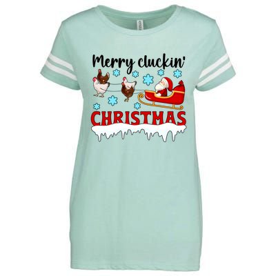 Merry Cluckin Christmas Chicken Owner Xmas Party Chicken Funny Gift Enza Ladies Jersey Football T-Shirt