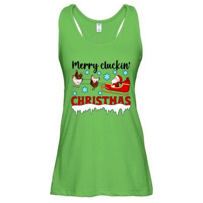 Merry Cluckin Christmas Chicken Owner Xmas Party Chicken Funny Gift Ladies Essential Flowy Tank