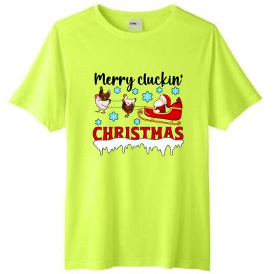 Merry Cluckin Christmas Chicken Owner Xmas Party Chicken Funny Gift Tall Fusion ChromaSoft Performance T-Shirt