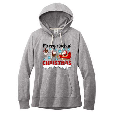 Merry Cluckin Christmas Chicken Owner Xmas Party Chicken Funny Gift Women's Fleece Hoodie