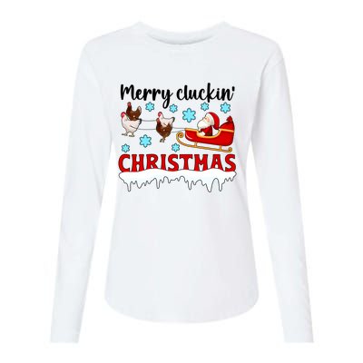 Merry Cluckin Christmas Chicken Owner Xmas Party Chicken Funny Gift Womens Cotton Relaxed Long Sleeve T-Shirt