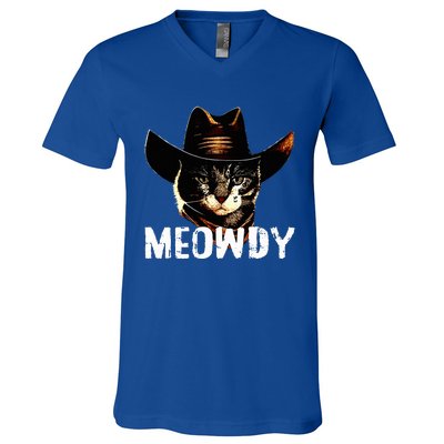 Meowdy Cat Cowboy V-Neck T-Shirt