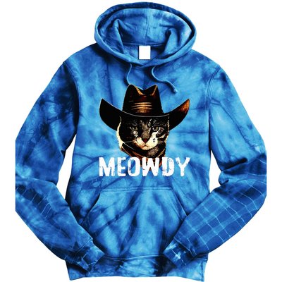 Meowdy Cat Cowboy Tie Dye Hoodie