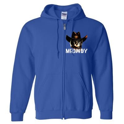 Meowdy Cat Cowboy Full Zip Hoodie