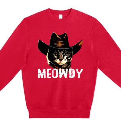 Meowdy Cat Cowboy Premium Crewneck Sweatshirt