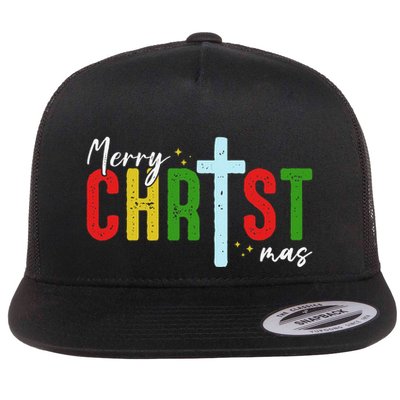 Merry Christmas Christian Jesus Cross Faith Religious Xmas Flatbill Hat