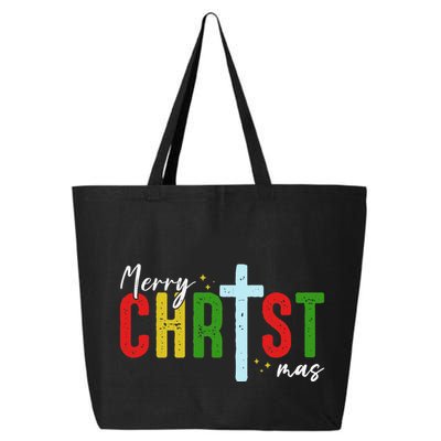 Merry Christmas Christian Jesus Cross Faith Religious Xmas 25L Jumbo Tote