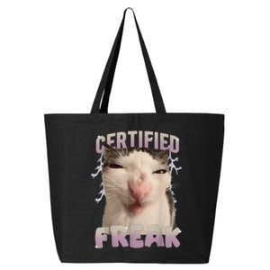 Meme Cat Certified Freak Eat Cement Cursed Cat 25L Jumbo Tote