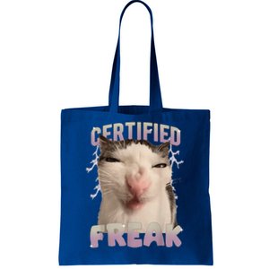 Meme Cat Certified Freak Eat Cement Cursed Cat Tote Bag