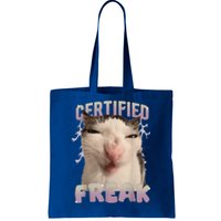 Meme Cat Certified Freak Eat Cement Cursed Cat Tote Bag