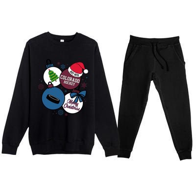 Merry Christmas Colorado Hockey Est 1972 Premium Crewneck Sweatsuit Set