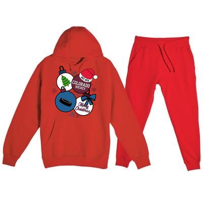 Merry Christmas Colorado Hockey Est 1972 Premium Hooded Sweatsuit Set