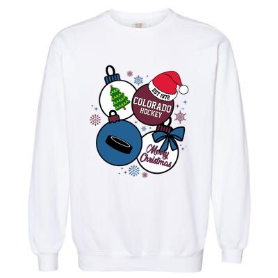 Merry Christmas Colorado Hockey Est 1972 Garment-Dyed Sweatshirt