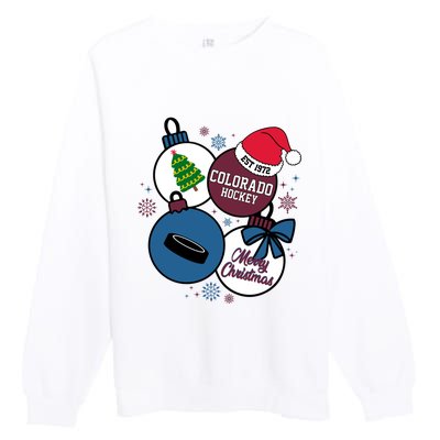 Merry Christmas Colorado Hockey Est 1972 Premium Crewneck Sweatshirt