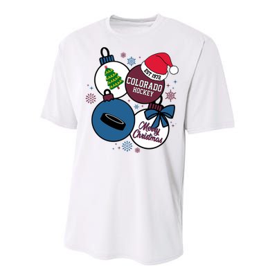 Merry Christmas Colorado Hockey Est 1972 Performance Sprint T-Shirt