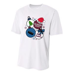 Merry Christmas Colorado Hockey Est 1972 Youth Performance Sprint T-Shirt