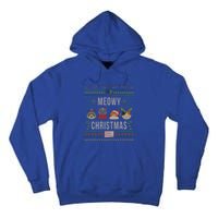 Meowy Christmas Cat Lover Tacky Ugly Christmas Party Gift Tall Hoodie