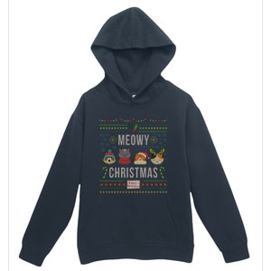 Meowy Christmas Cat Lover Tacky Ugly Christmas Party Gift Urban Pullover Hoodie