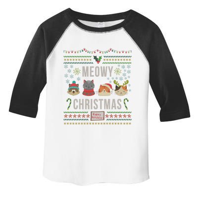 Meowy Christmas Cat Lover Tacky Ugly Christmas Party Gift Toddler Fine Jersey T-Shirt