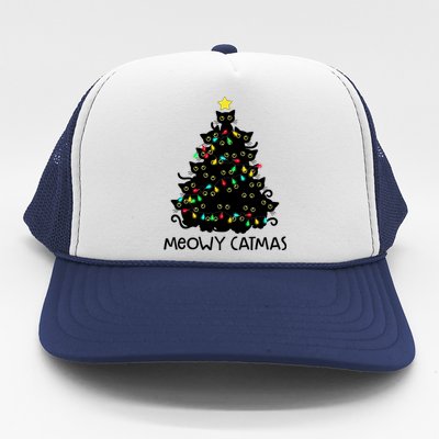 Merry Catmas Cat Christmas Tree Meowy Catmas Gift Trucker Hat