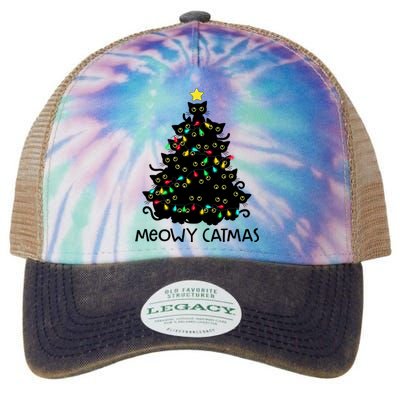 Merry Catmas Cat Christmas Tree Meowy Catmas Gift Legacy Tie Dye Trucker Hat