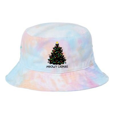 Merry Catmas Cat Christmas Tree Meowy Catmas Gift Tie Dye Newport Bucket Hat