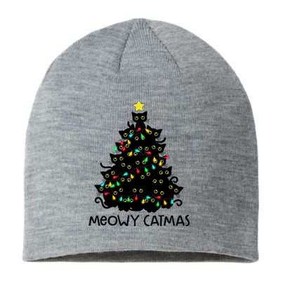 Merry Catmas Cat Christmas Tree Meowy Catmas Gift Sustainable Beanie