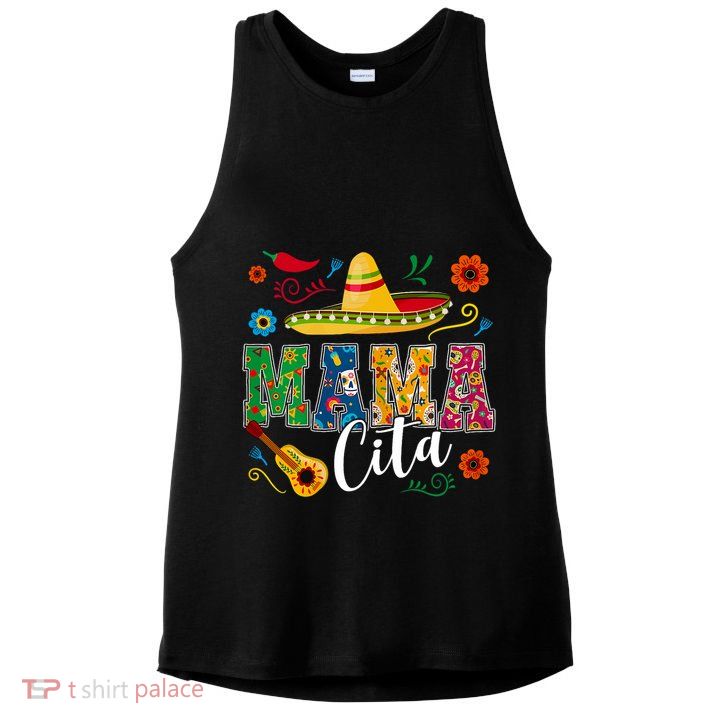 Mama Cita Cinco De Mayo Mexican Sombrero Guitar Cactus Funny Ladies PosiCharge Tri-Blend Wicking Tank