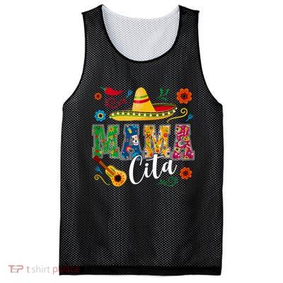Mama Cita Cinco De Mayo Mexican Sombrero Guitar Cactus Funny Mesh Reversible Basketball Jersey Tank