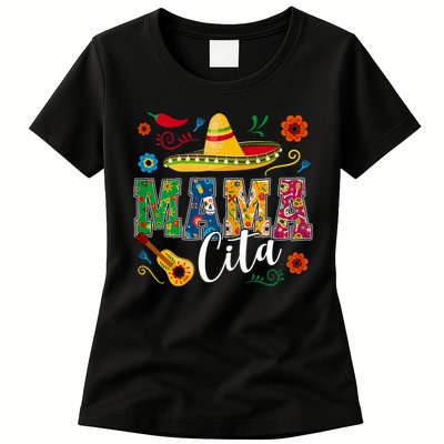 Mama Cita Cinco De Mayo Mexican Sombrero Guitar Cactus Funny Womens T-Shirt