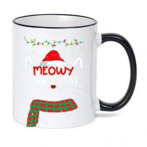 Meowy Catmas Cat Christmas Funny Xmas Girl Boy Gifts 11oz Black Color Changing Mug