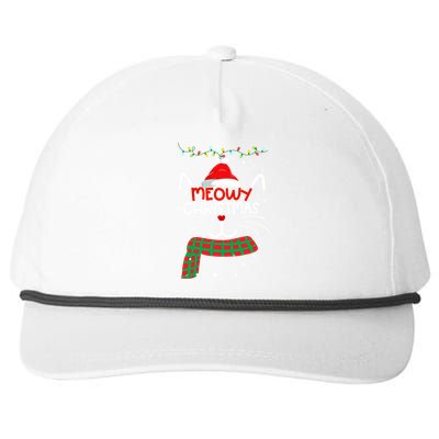 Meowy Catmas Cat Christmas Funny Xmas Girl Boy Gifts Snapback Five-Panel Rope Hat