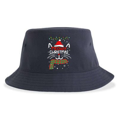 Meowy Catmas Cat Christmas Funny Xmas Girl Boy Gifts Sustainable Bucket Hat