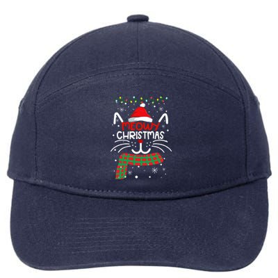 Meowy Catmas Cat Christmas Funny Xmas Girl Boy Gifts 7-Panel Snapback Hat