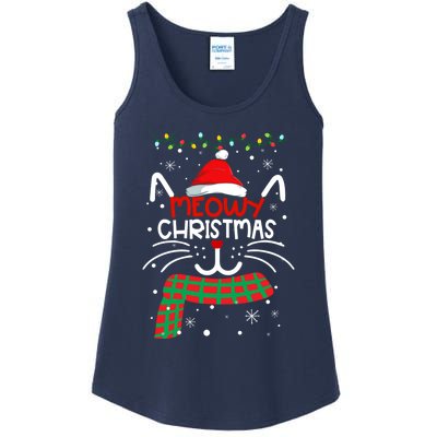 Meowy Catmas Cat Christmas Funny Xmas Girl Boy Gifts Ladies Essential Tank