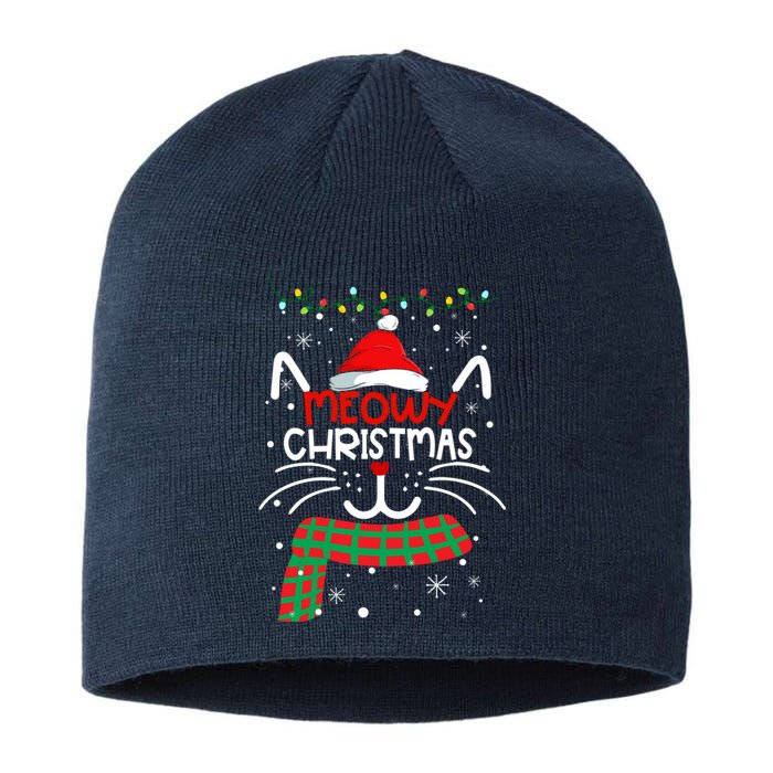 Meowy Catmas Cat Christmas Funny Xmas Girl Boy Gifts Sustainable Beanie