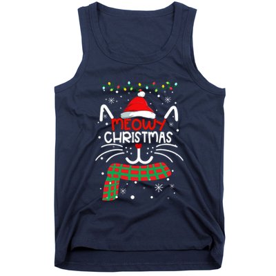 Meowy Catmas Cat Christmas Funny Xmas Girl Boy Gifts Tank Top