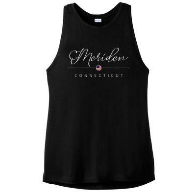 Meriden Connecticut Ct On Meriden Ladies PosiCharge Tri-Blend Wicking Tank