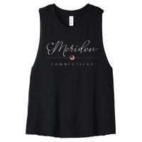 Meriden Connecticut Ct On Meriden Women's Racerback Cropped Tank