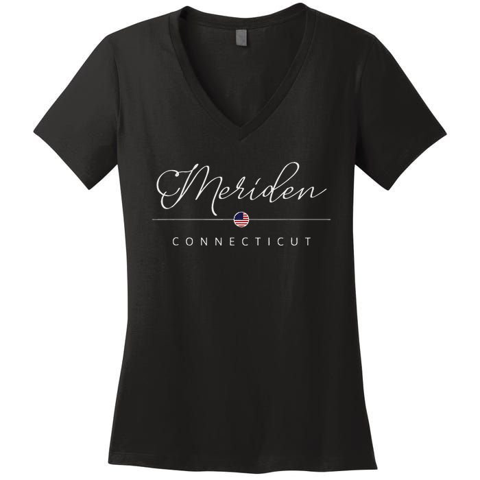 Meriden Connecticut Ct On Meriden Women's V-Neck T-Shirt