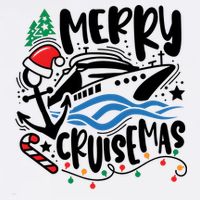 Merry Cruisemas Christmas On Cruise Cruising Flat Bill Trucker Hat